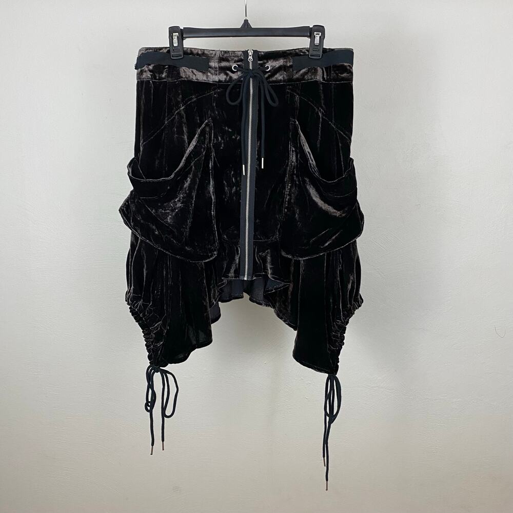 Free People Velvet Paxton Skirt - Black - Size 12